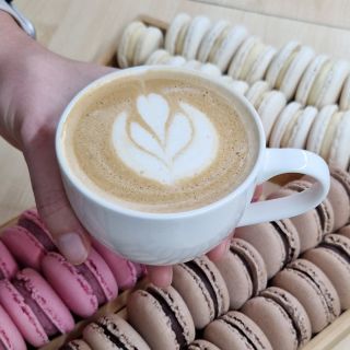 #coffeetime #macarons #bistro #brunch #cappuccino